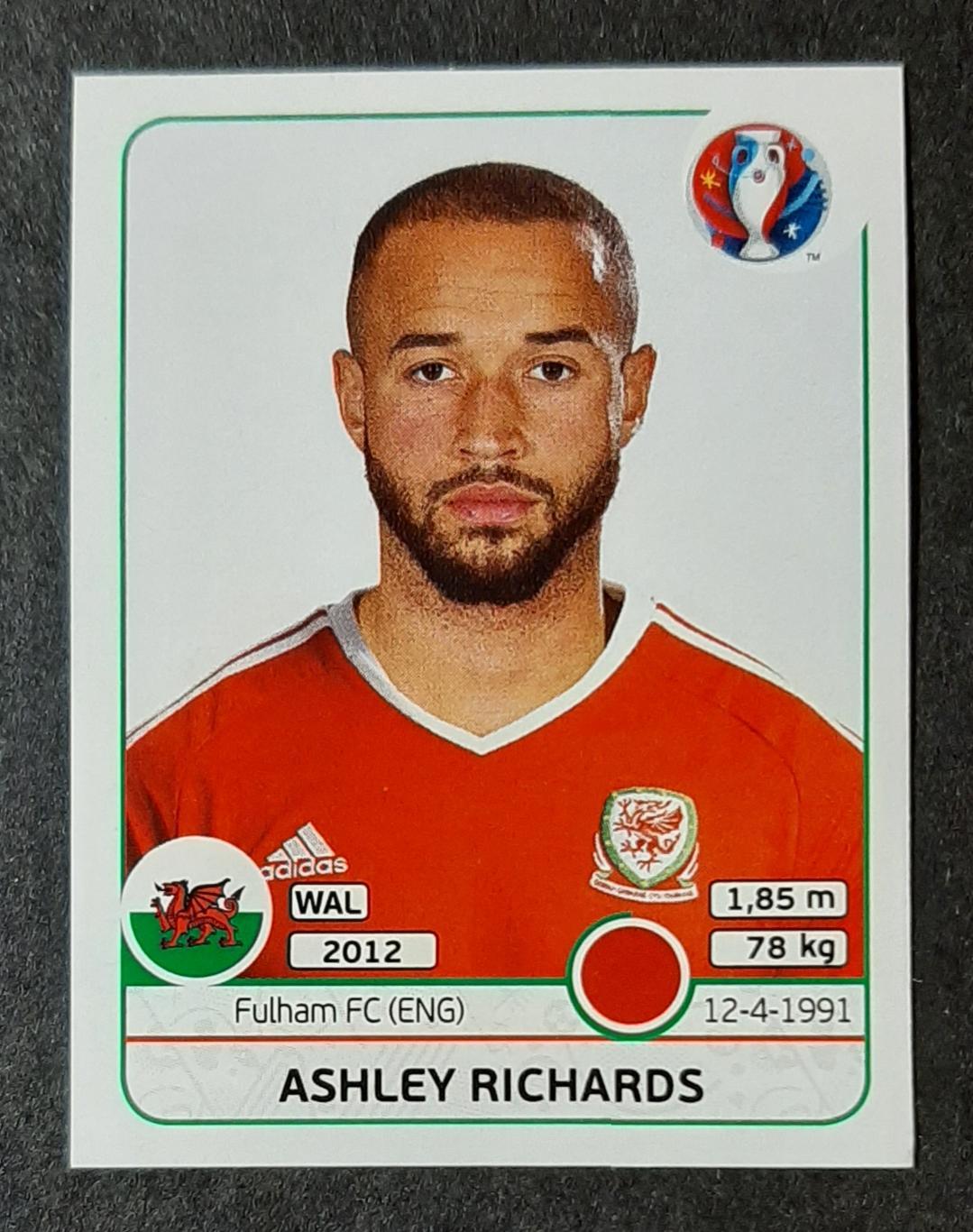 Наклейка Panini Richards Уельс #187 Євро 2016