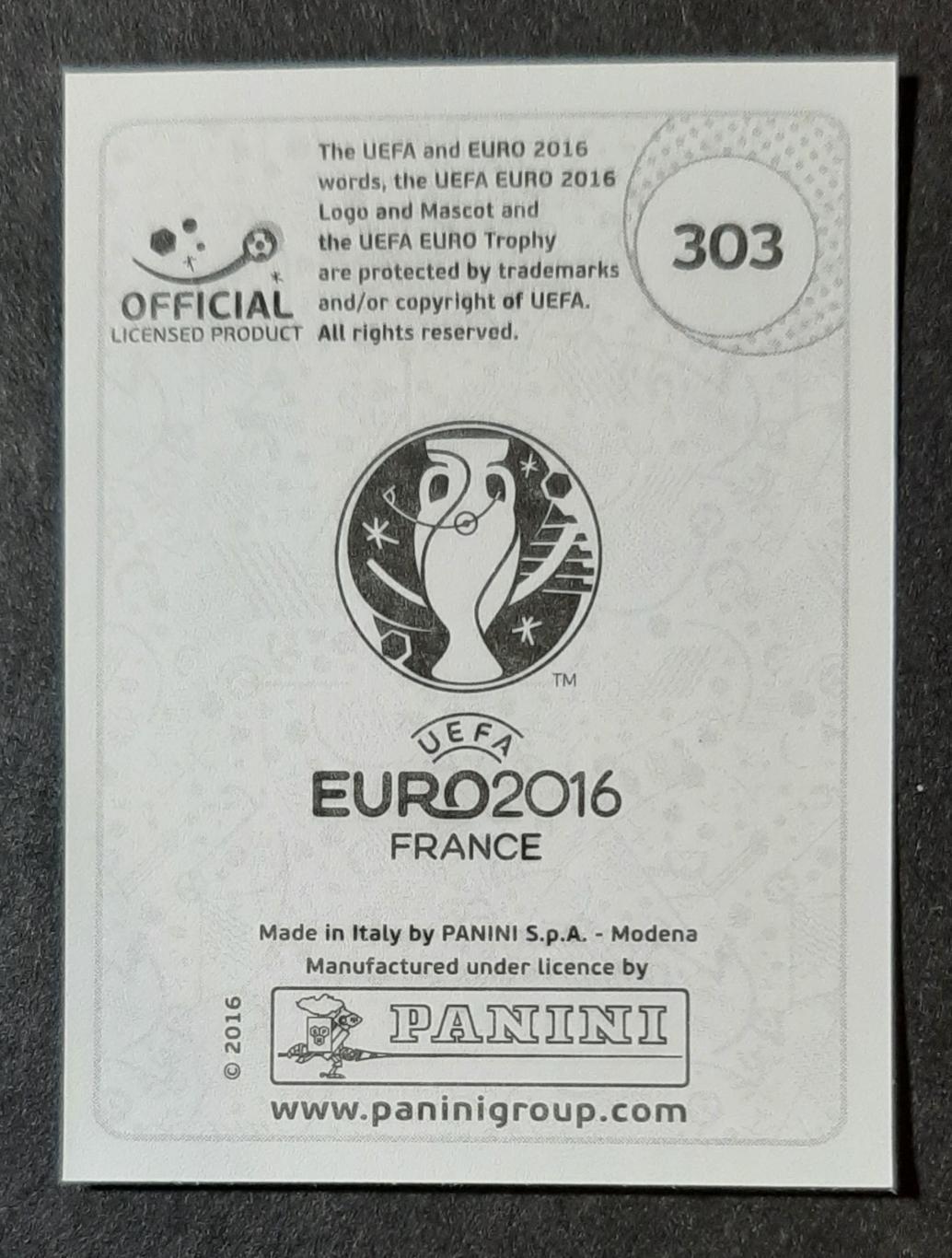 Наклейка Panini Rybus Польща #303 ЄВРО 2016 1