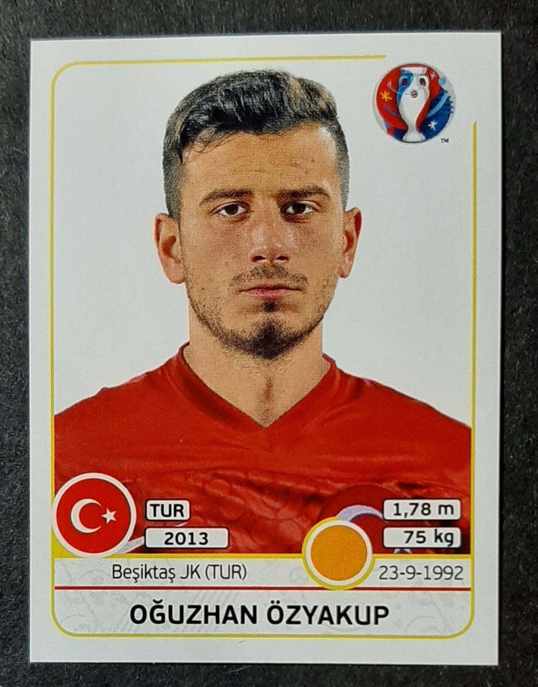 Наклейка Panini Ozyakup Туреччина #421 ЄВРО 2016