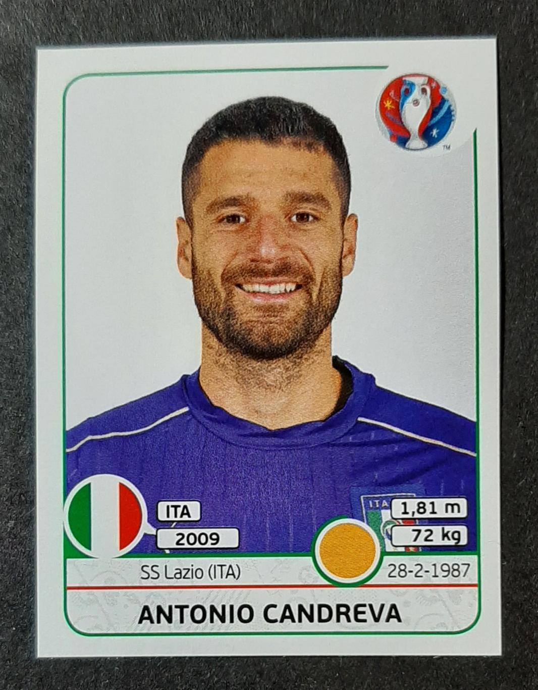 Наклейка Panini Candreva Італія #511 ЄВРО 2016