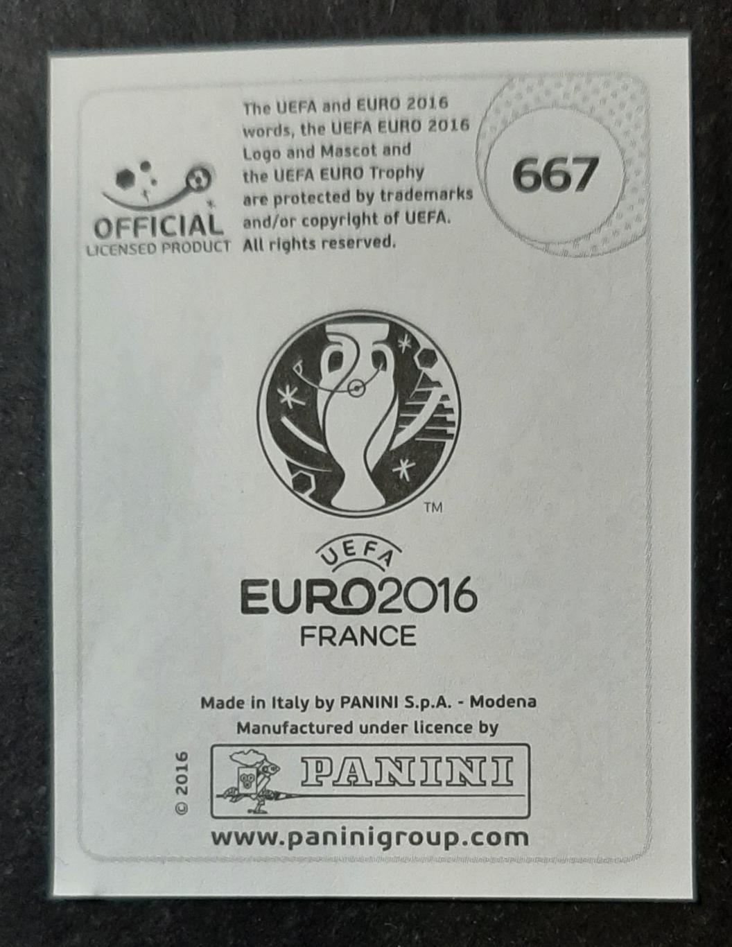 Наклейка Panini Kadar Угорщина #667 ЄВРО 2016 1