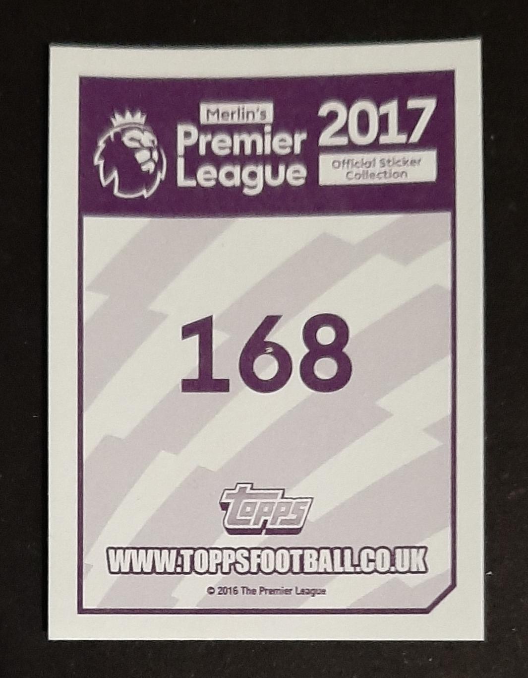 Наклейка Topps Alan Shearer #168 Premier League 2017 1