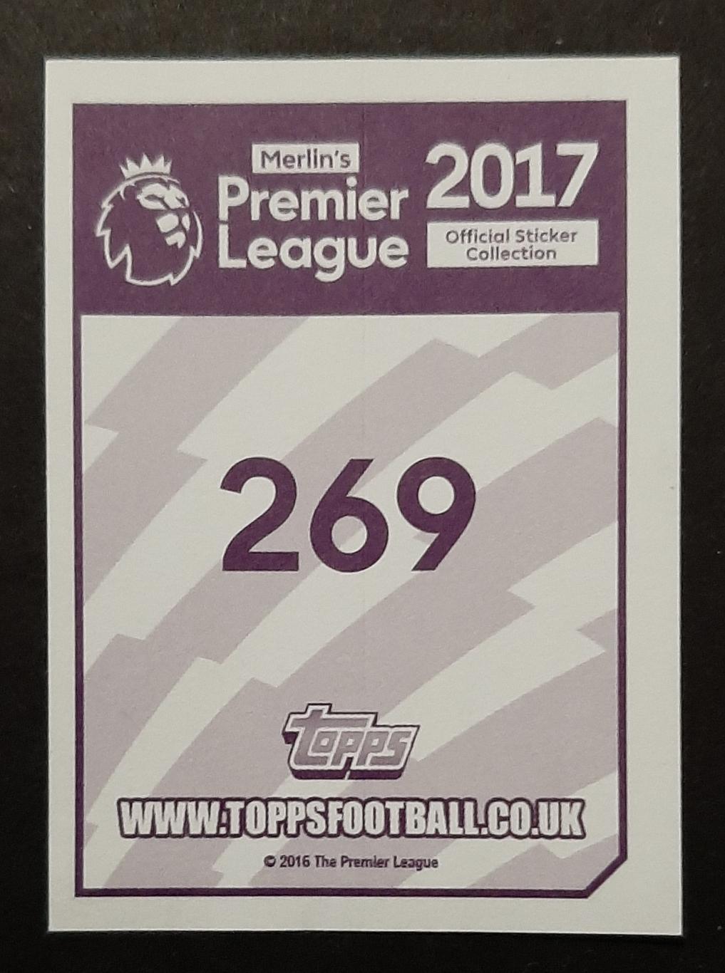 Наклейка Topps Fabianski #269 Premier League 1