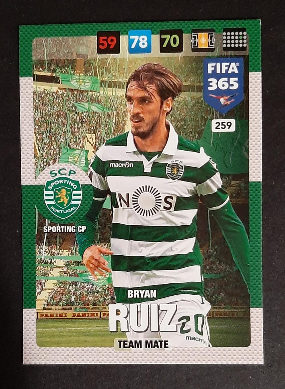 Картка Panini FIFA 365 Bryan Ruiz Спортинг Лісабон #259