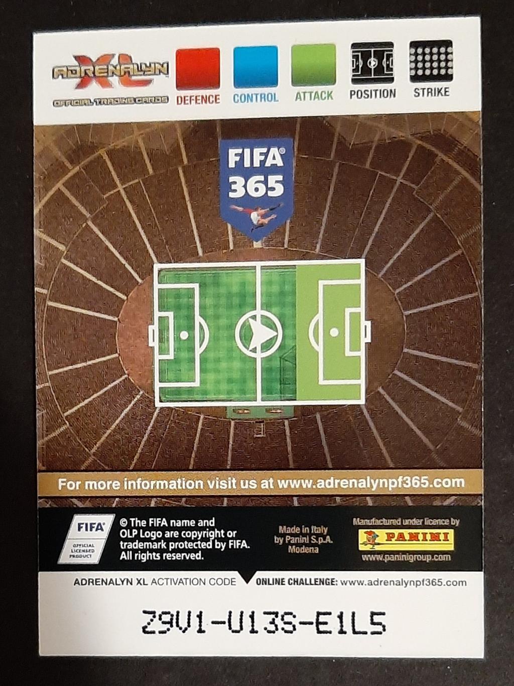 Картка Panini FIFA 365 Teofilo Gutierrez Спортінг Лісабон #261 1