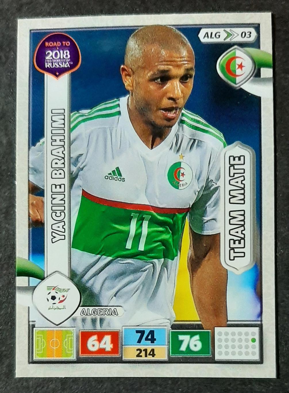 Картка Panini Yacine Brahimi Algeria FIFA World Cup 2018