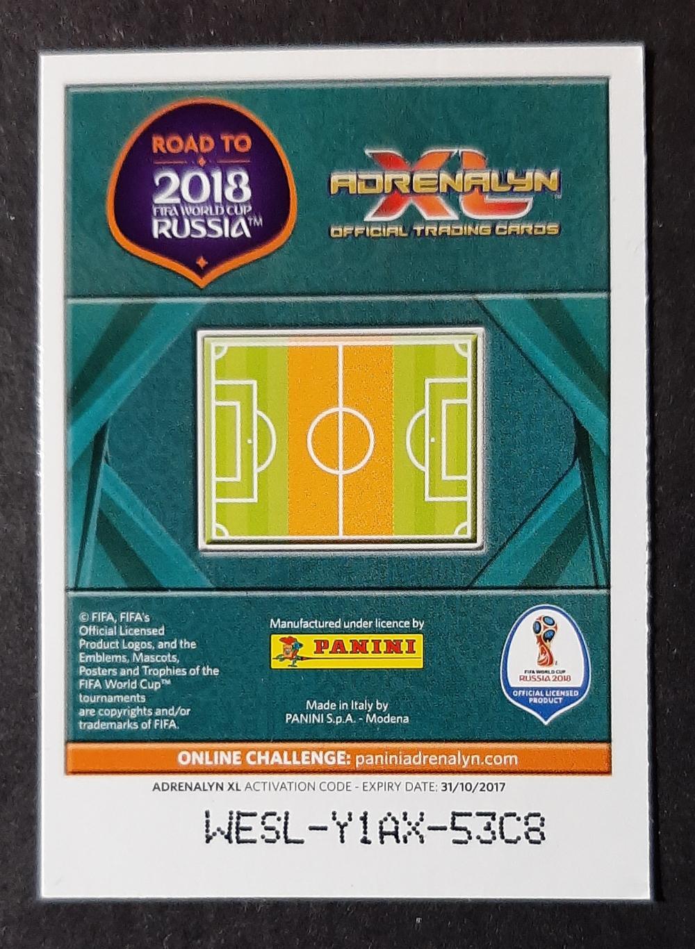 Картка Panini Juan Guadrado Colombia FIFA World Cup 2018 1