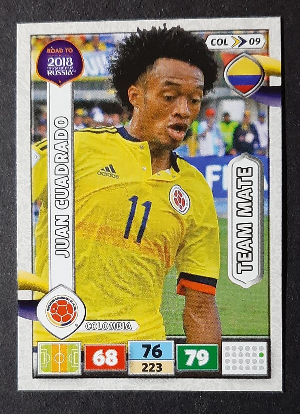 Картка Panini Juan Guadrado Colombia FIFA World Cup 2018