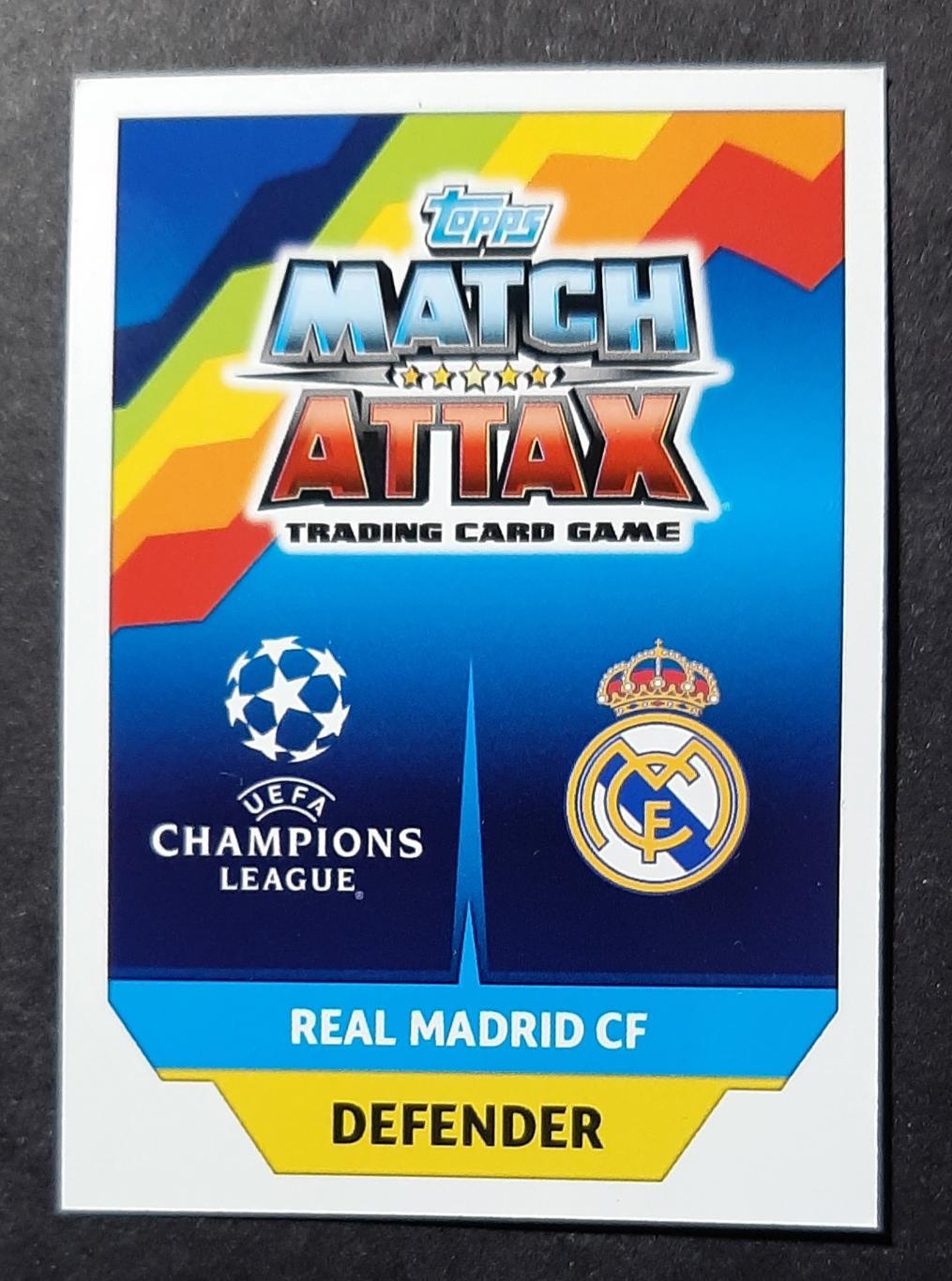 Картка Topps Match Attax Raphael Varane Real Madrid 2016/17 1