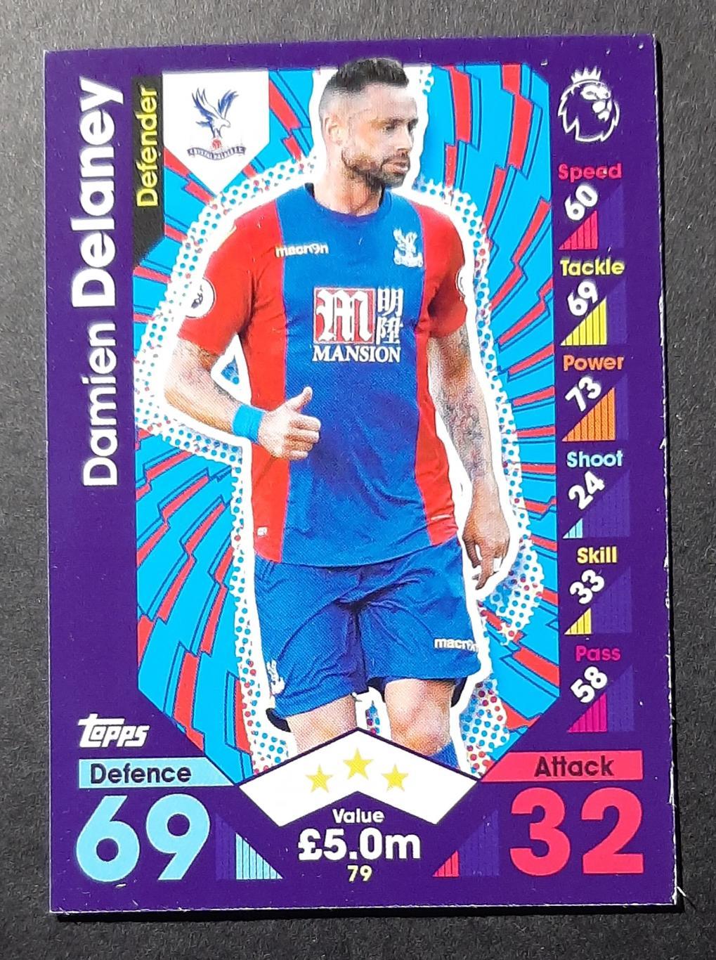 Картка Topps Damien Delaney Crystal Palace #79 Premier League