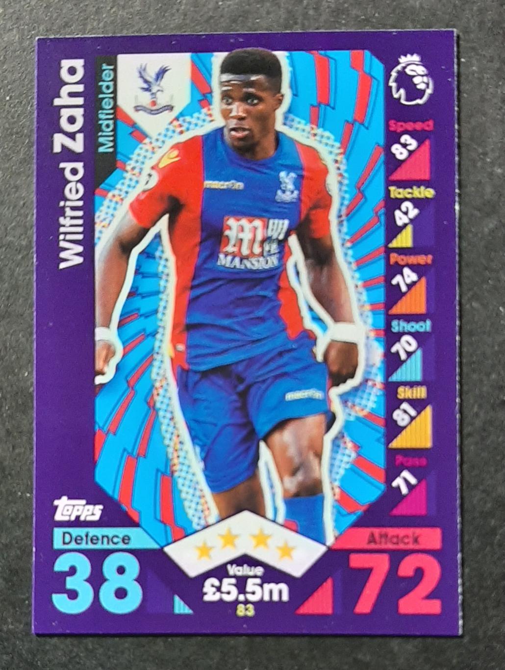 Картка Topps Wilfried Zaha Crystal Palace #83 Premier League