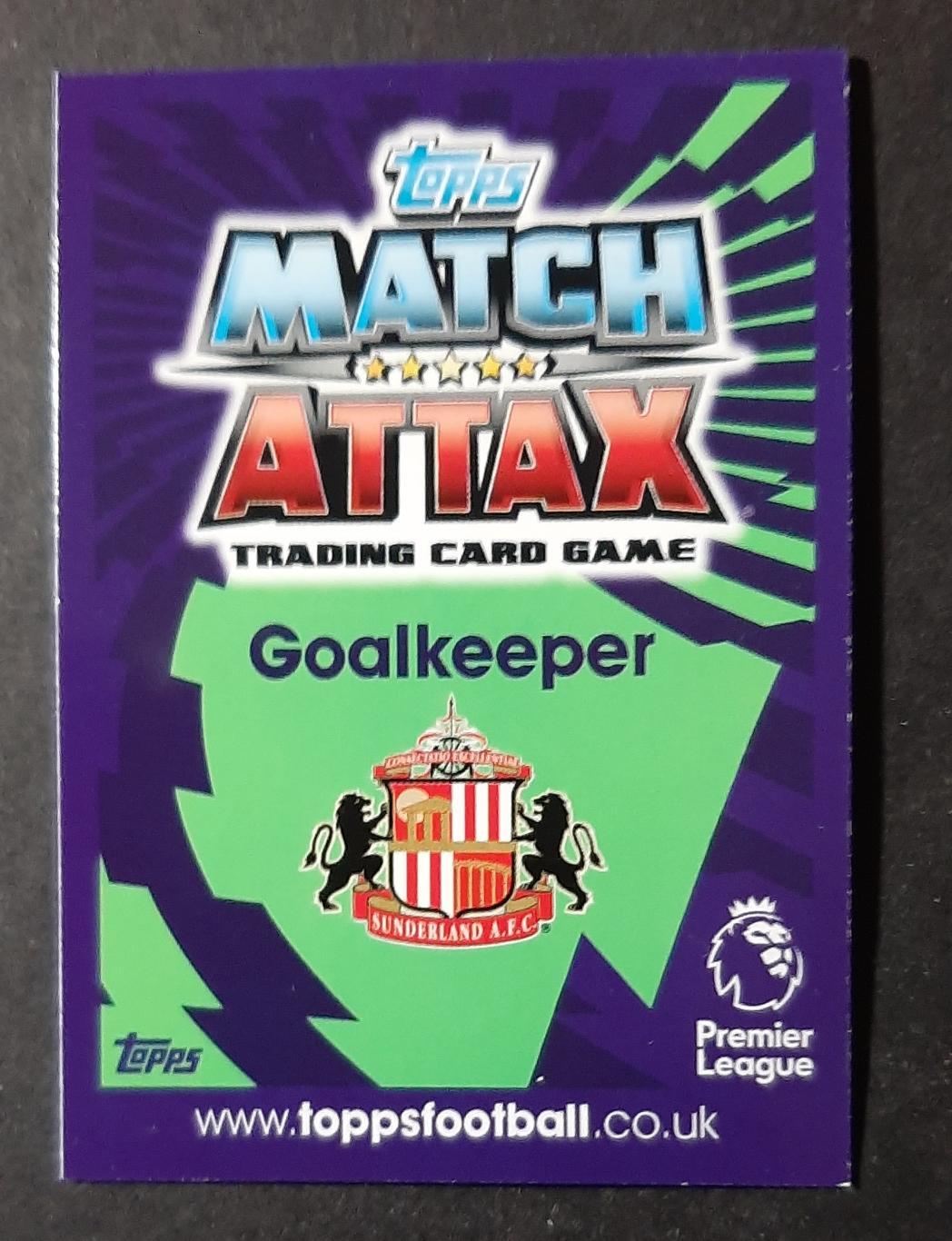 Картка Topps Vito Mannone Sunderland #254 Premier League 1