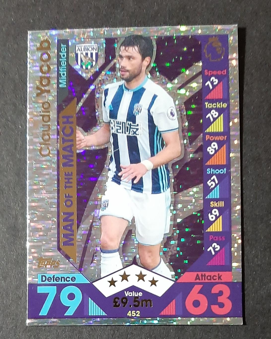 Картка Topps Claudio Yacob West Bromwich Albion #42 Premier League