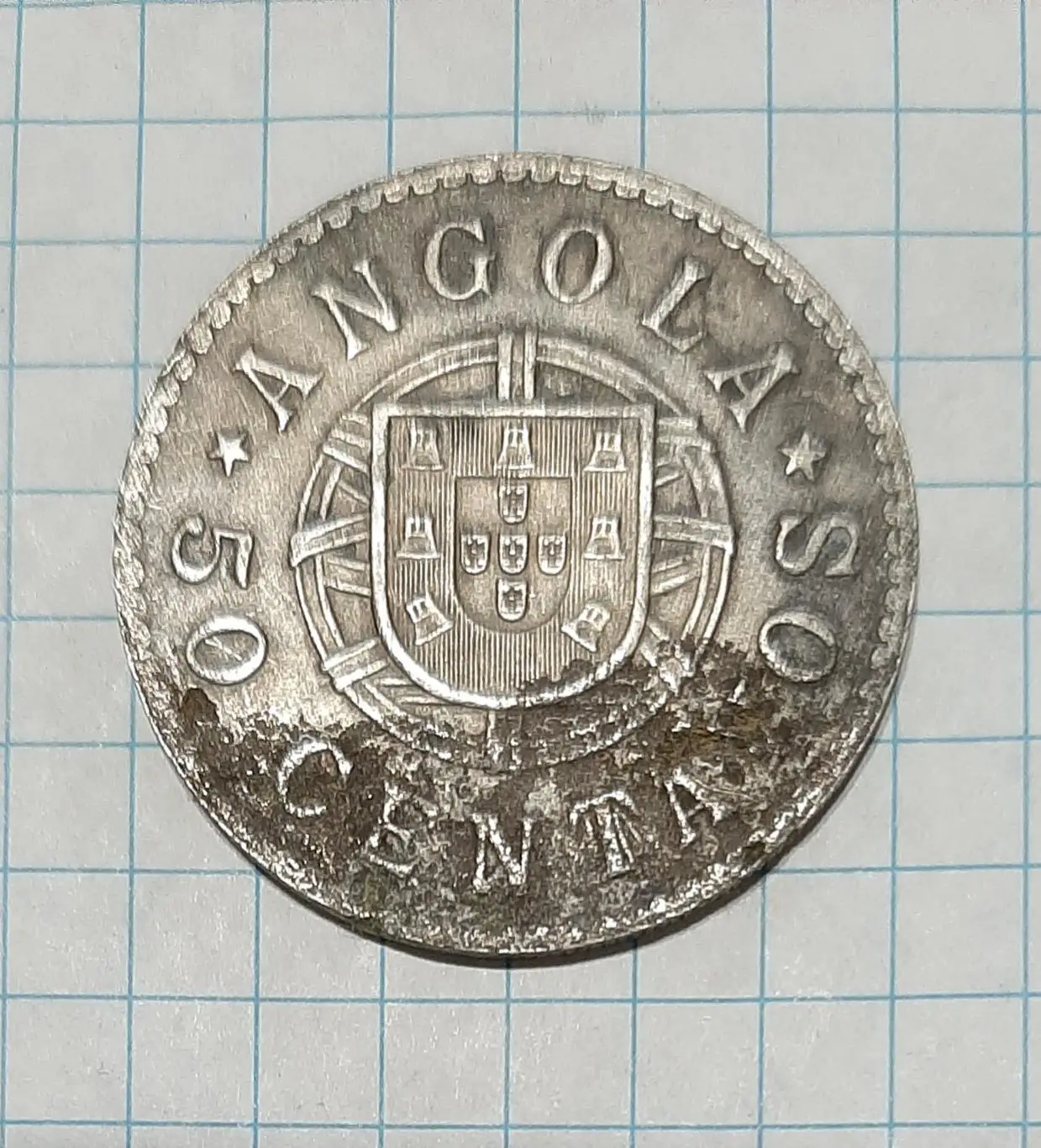 Монета 50 сентаво 1922 Ангола 1