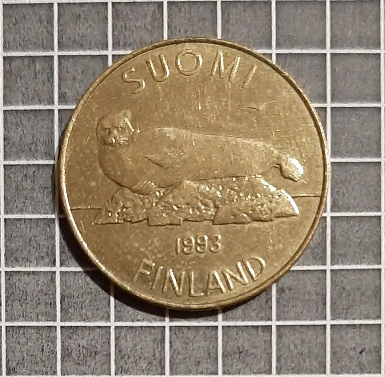 Монета 5 марок Фінляндія 1993 фауна тюлень 1