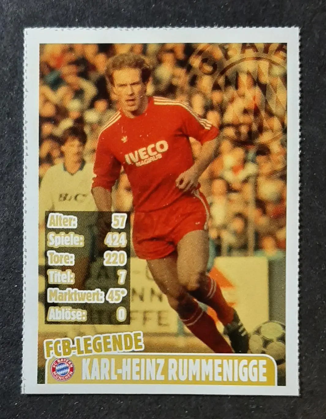 Картка Karl-Heinz Rummenigge Баварія з журналу Bravo Sport 2013