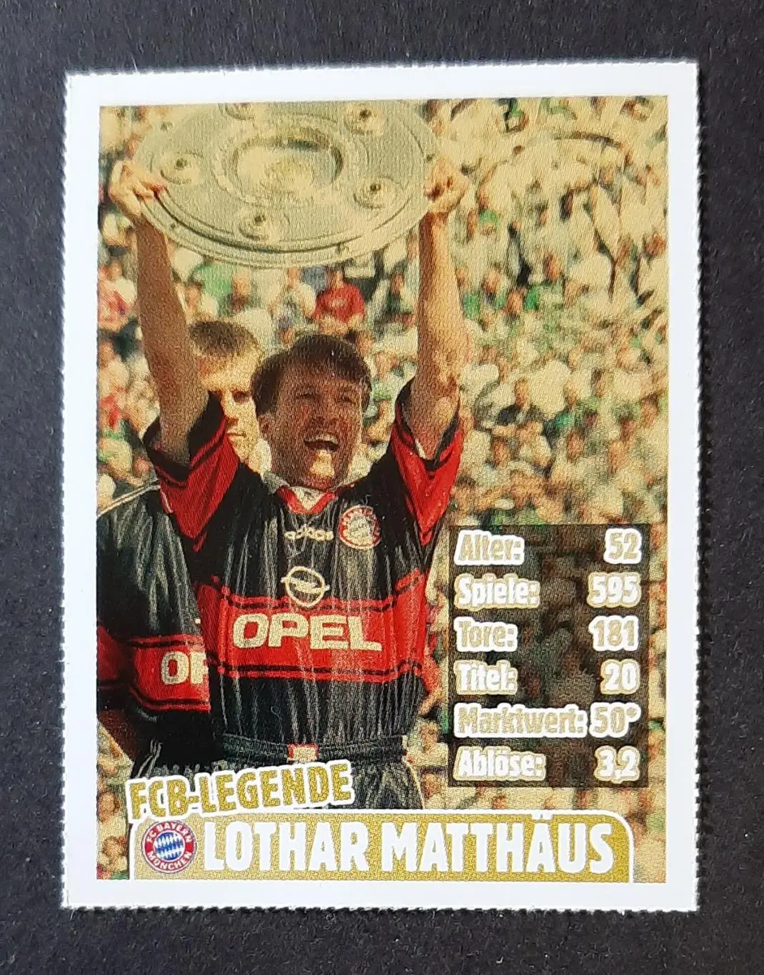 Картка Lothar Matthaus Баварія з журнвлу Braco Sport 2013