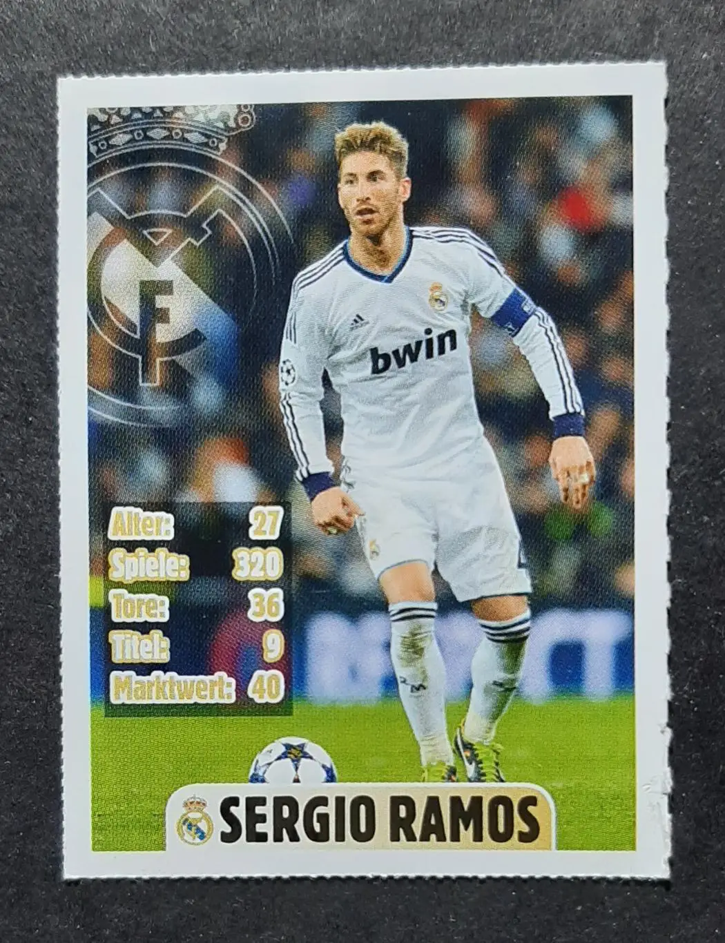 Картка Sergio Ramos Серхіо Рамос Реал Мадрид з журналу Bravo Sport