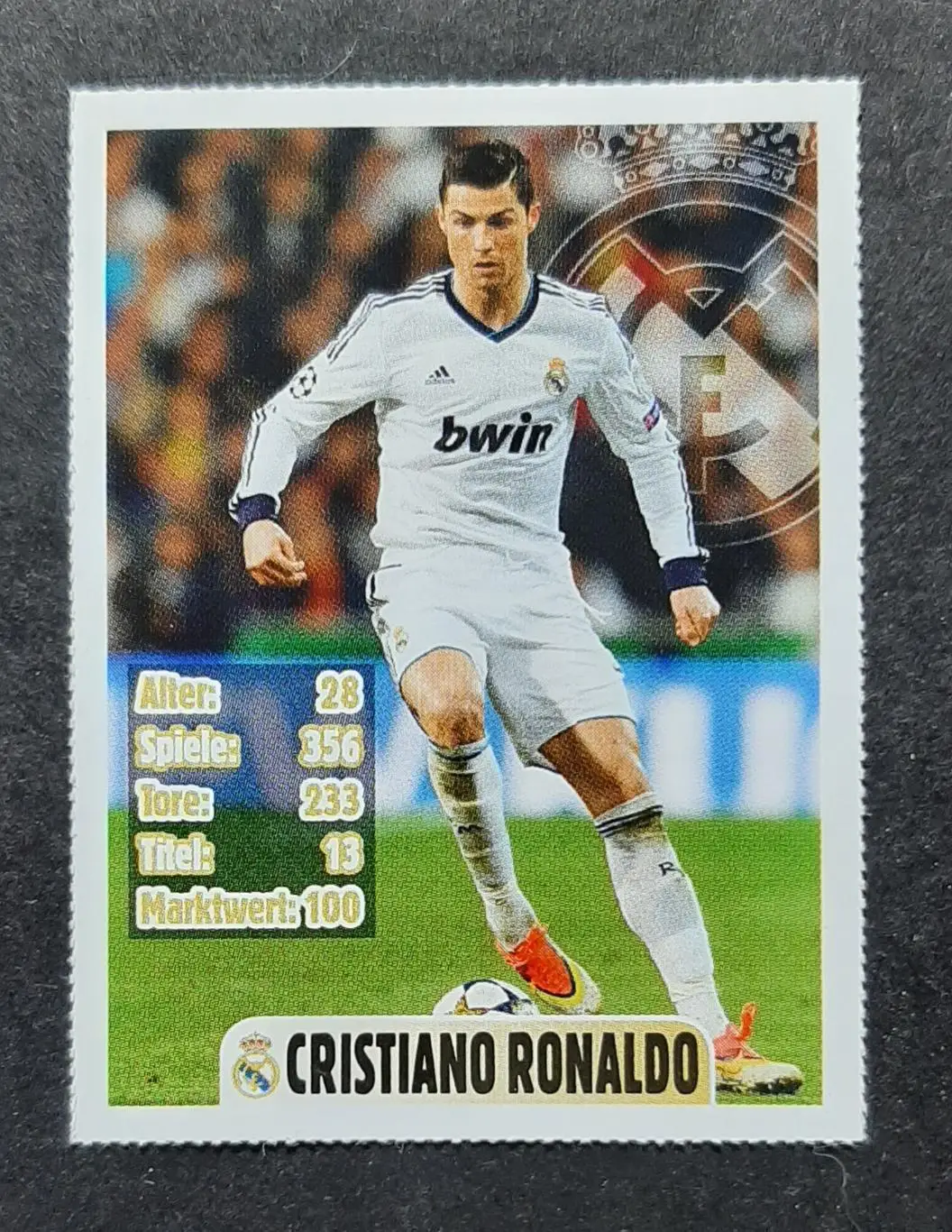 Картка Cristiano Ronaldo Кріштіану Роналду Реал Мадрид з журналу Bravo Sport