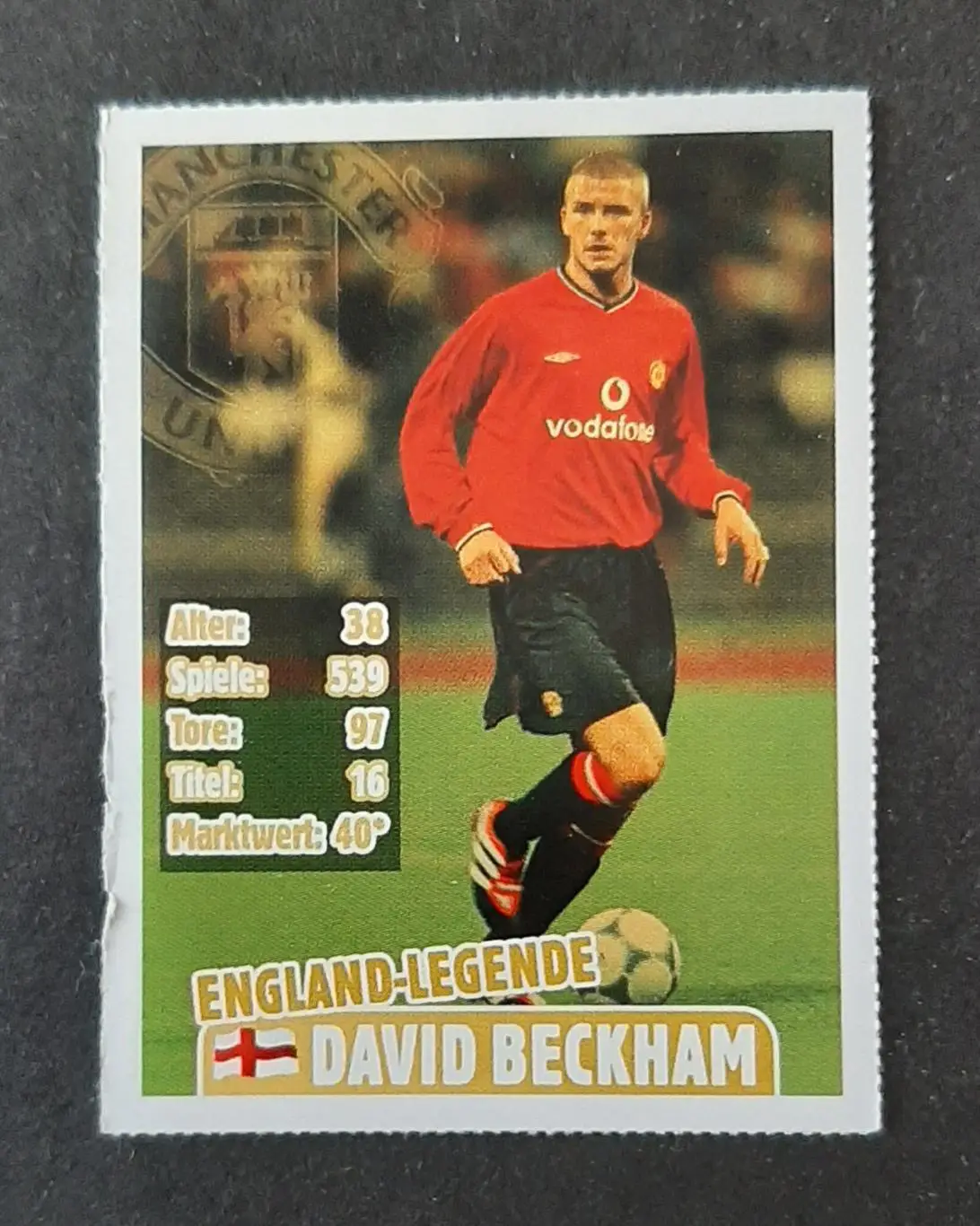 Картка David Beckham / Девід Бекхем Манчестер Юнайтед з журналу Bravo Sport