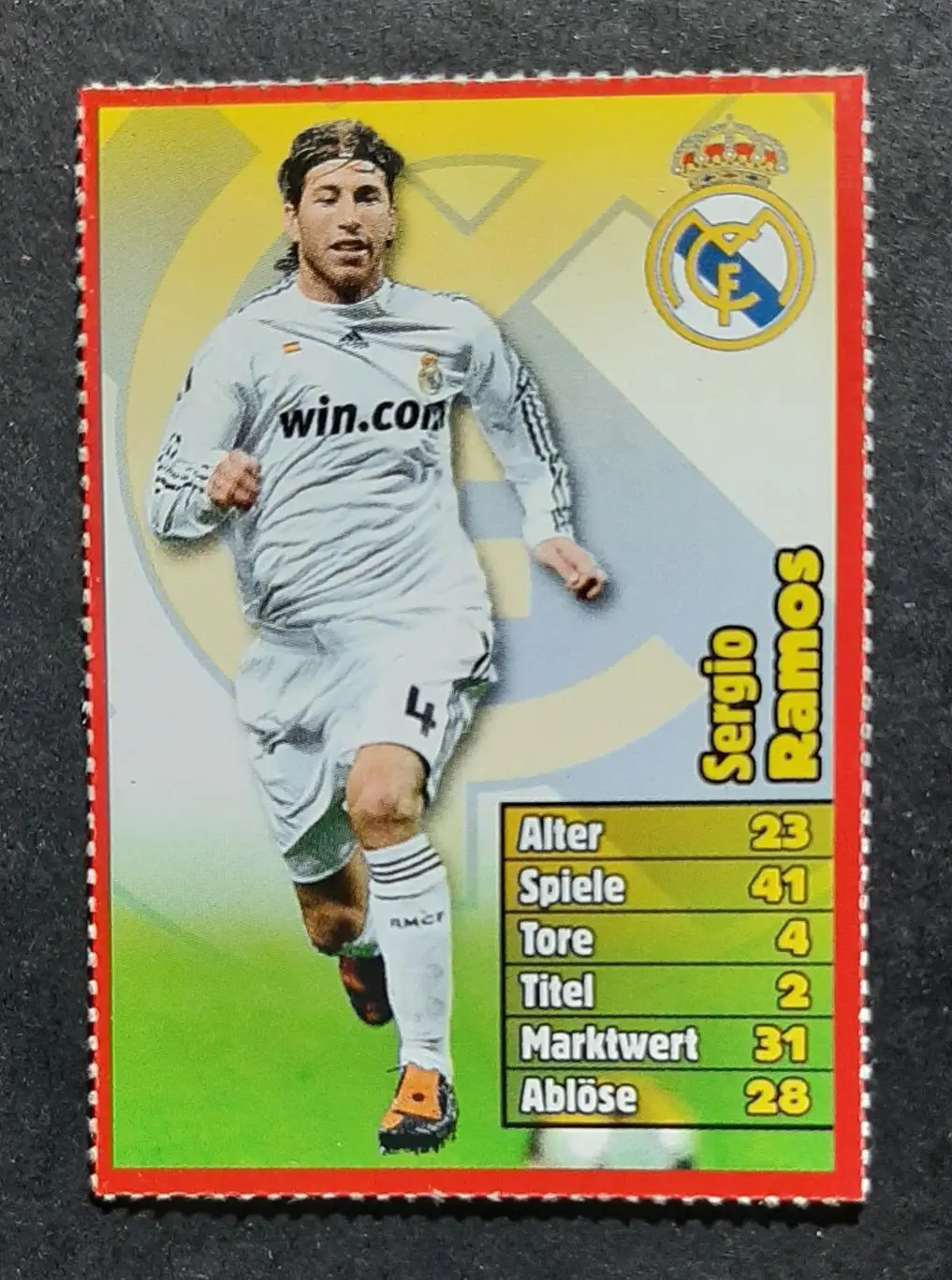 Картка Ramos / Рамос з журналу Bravo Sport 2010