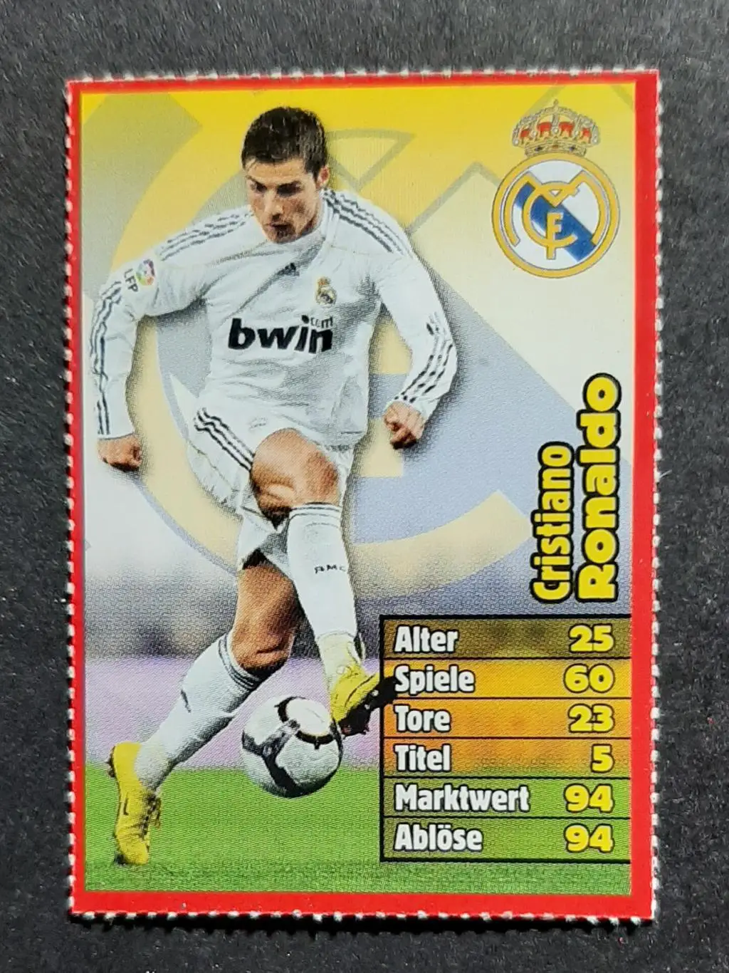 Картка Cristiano Ronaldo / Кріштіану Роналду з журналу Bravo Sport 2010