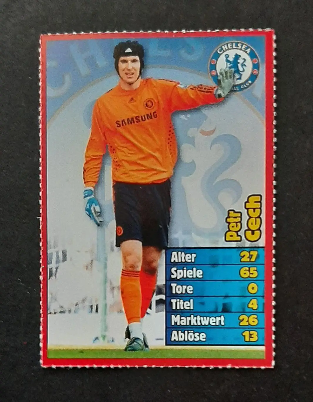 Картка Petr Cech / Петр Чех Челсі з журналу Bravo Sport 2010