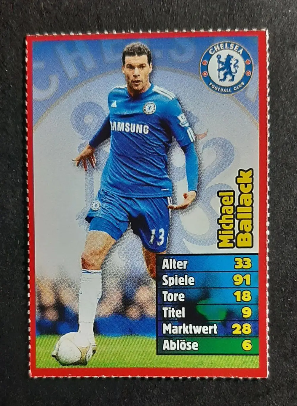 Картка Michael Ballack / Міхаель Баллак Челсі з журналу Bravo Sport 2010