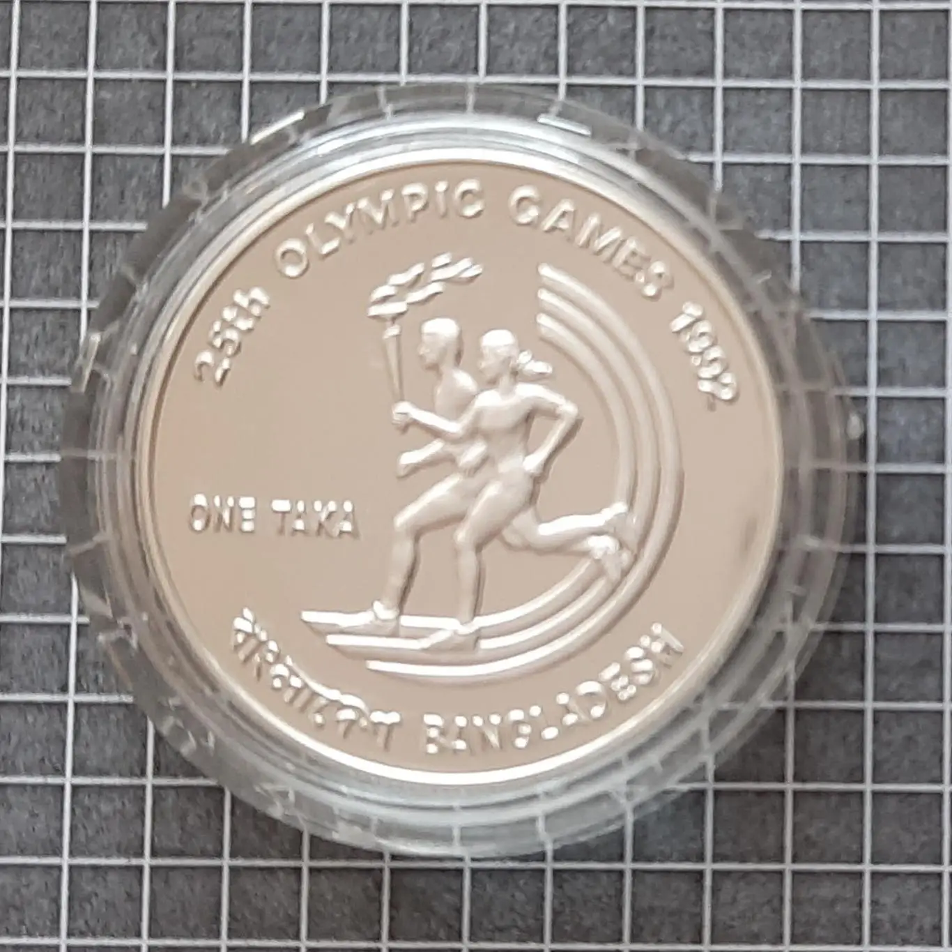 Монета 1 така Олімпіада 1992 Бангладеш (срібло 0,925 31,47 грам)