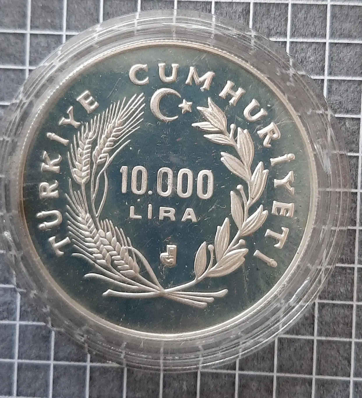 Монета 10.000 лір 1988 Туреччина Олімпіада Калгарі (срібло 0,925 23,33 грам) 1