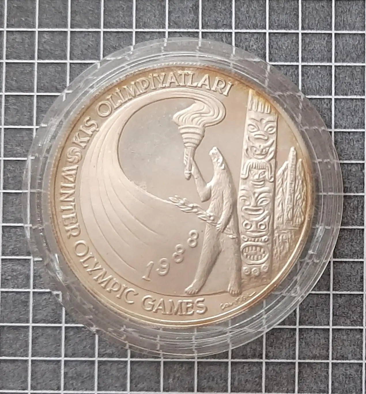 Монета 10.000 лір 1988 Туреччина Олімпіада Калгарі (срібло 0,925 23,33 грам) 2