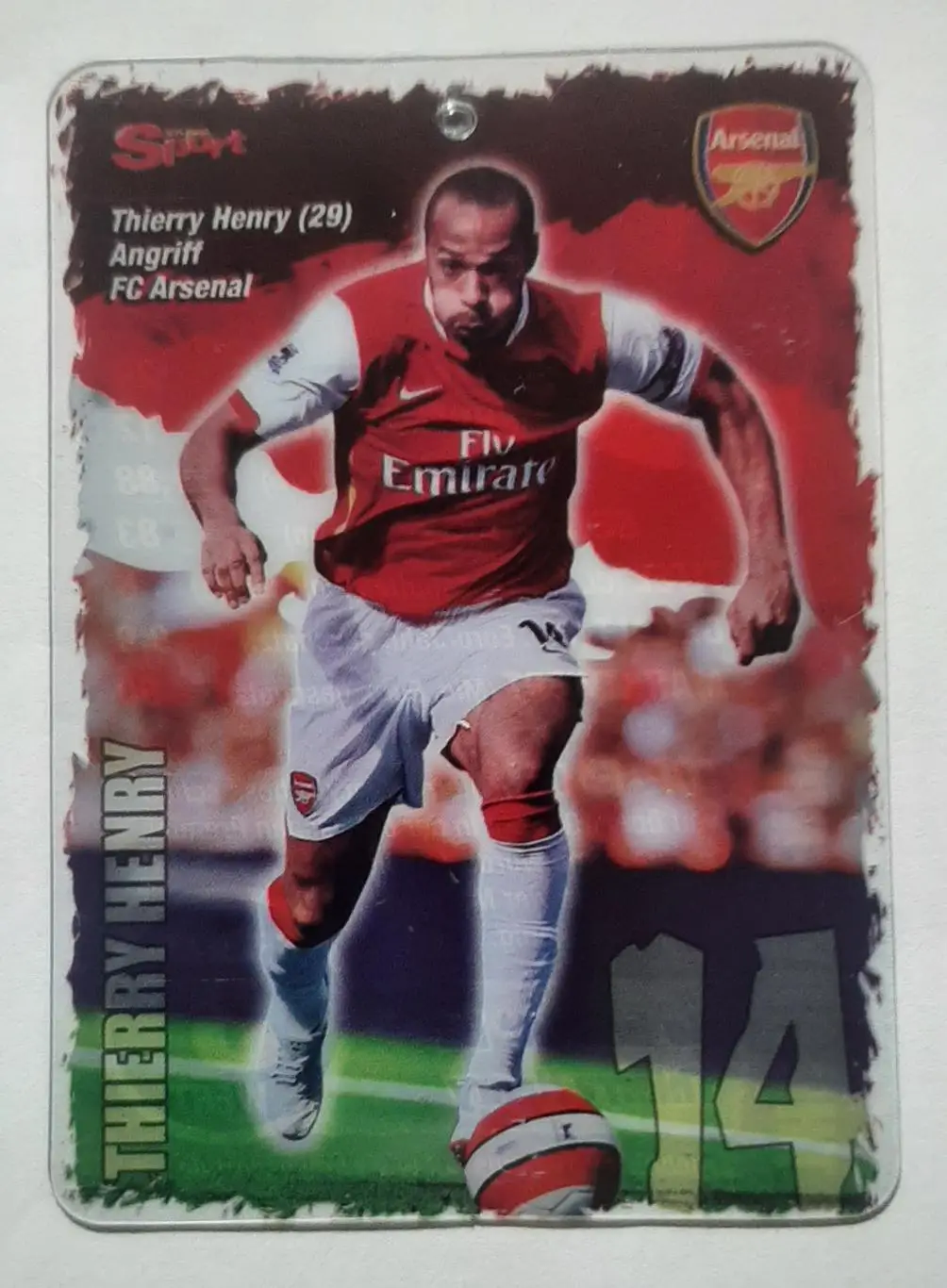 Картка Тьєррі Анрі Арсенал Лондон з журналу Bravo Sport