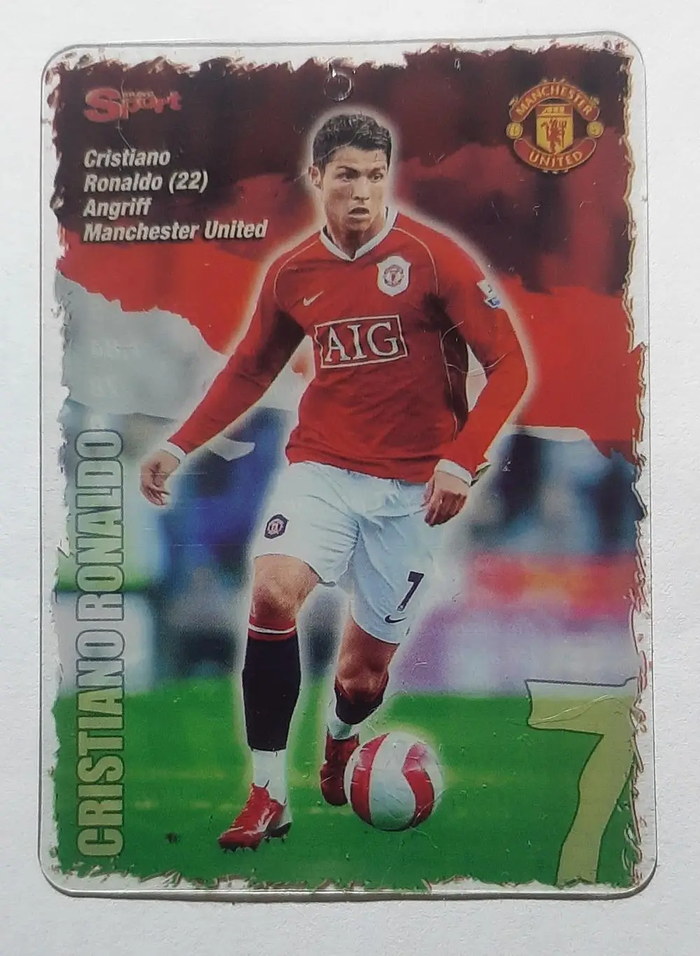 Картка Кріштіану Роналду Манчестер Юнайтед з журналу Bravo Sport