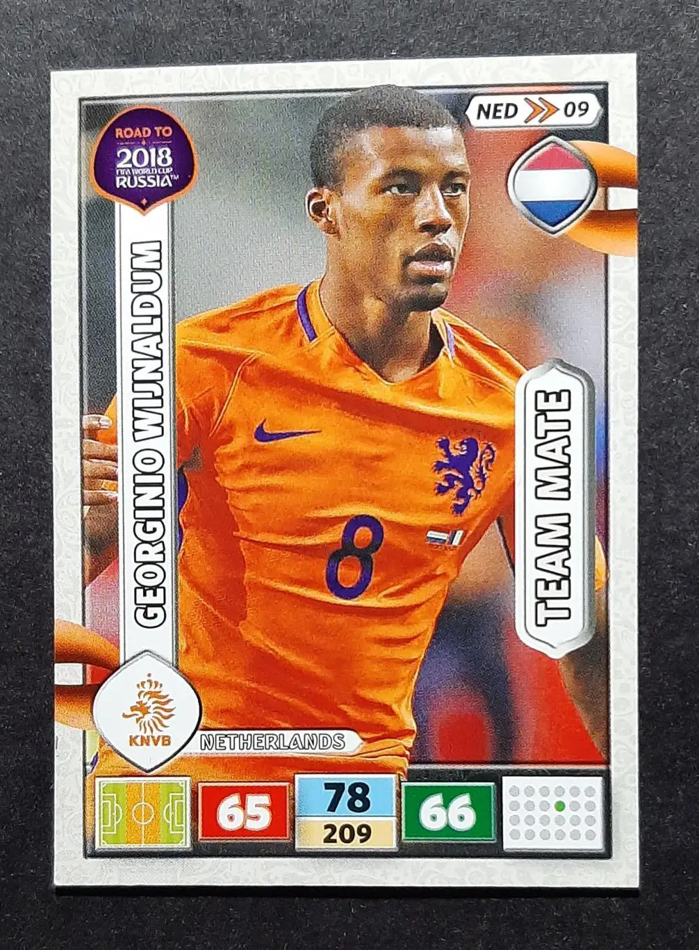 Картка Georginio Wijnaldum / Джорджиньо Вейналдум Нідерланди FIFA World Cup 2018