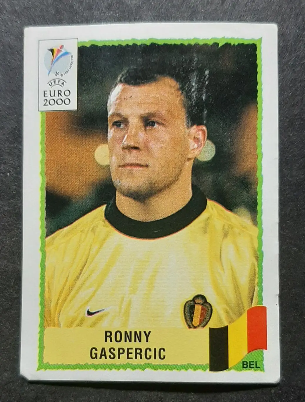 Наклейка Panini EURO 2000 Ronny Gaspercic / Ронні Гасперчич #98 Бельгія