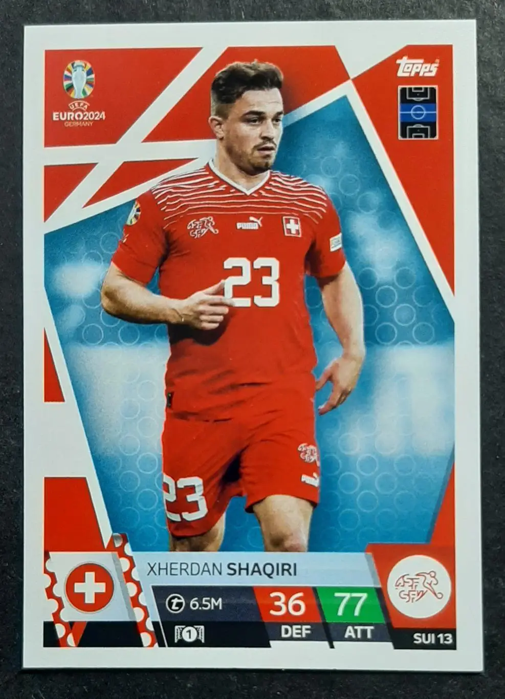 Картка Topps Xherdan Shaqiri / Джердан Шачірі Швейцарія EURO ЄВРО 2024