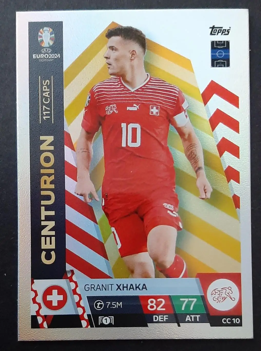 Картка Topps Granit Xhaka / Граніт Джака Швейцарія EURO ЄВРО 2024