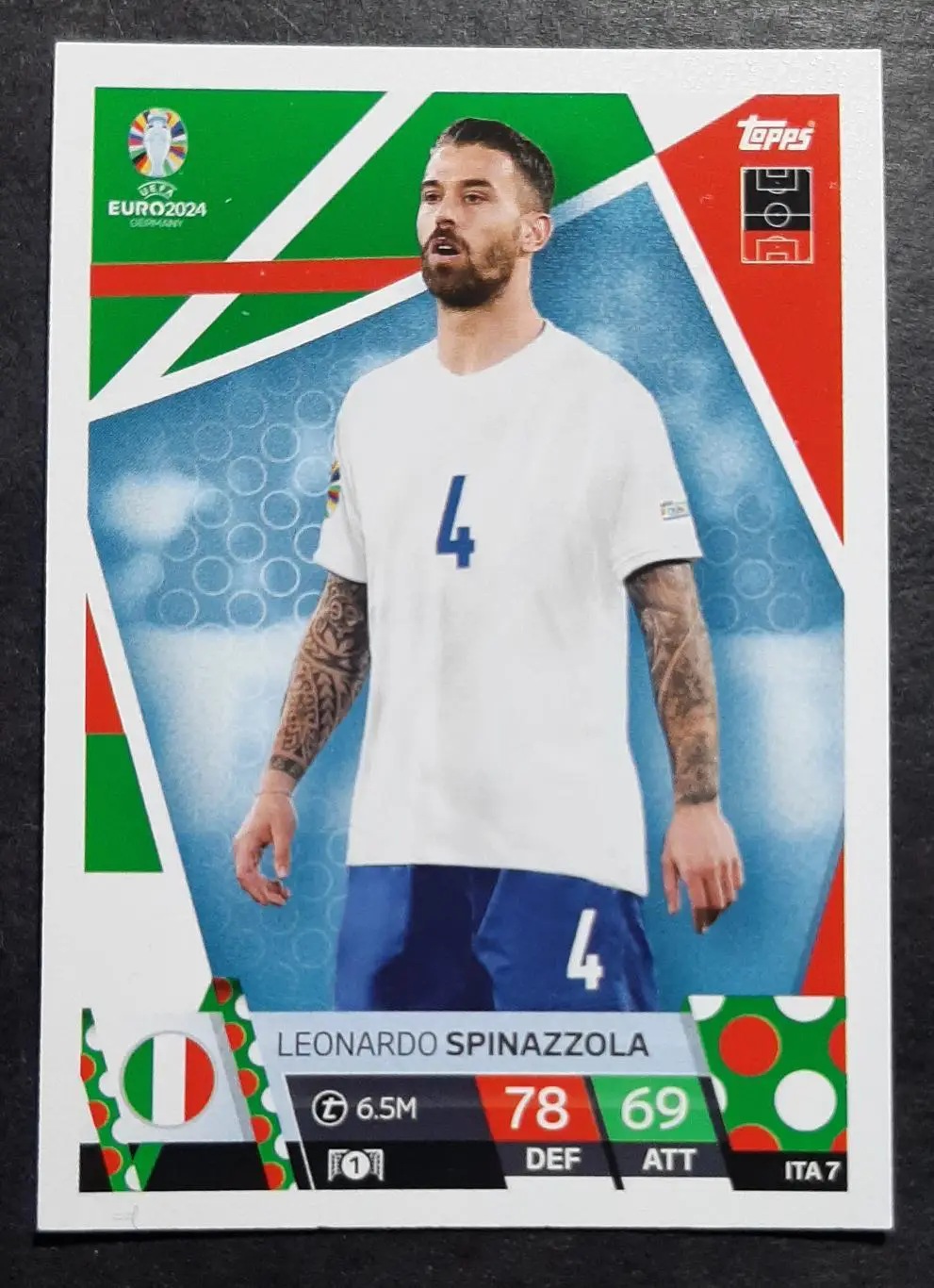 Картка Topps Leonardo Spinazzola / Леонардо Спінаццола Італія EURO ЄВРО 2024