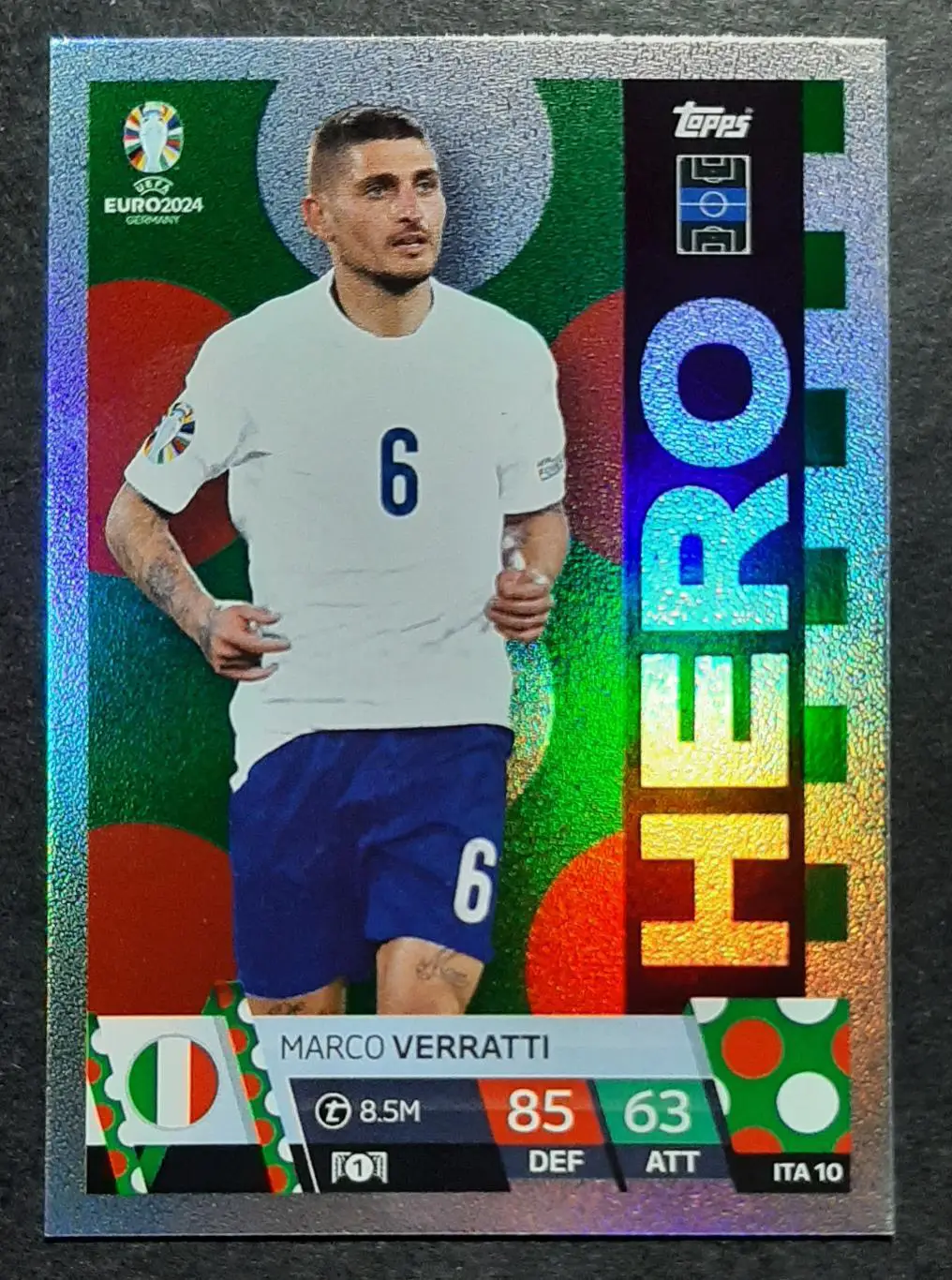 Картка Topps Marco Verratti / Марко Верратті Італія EURO ЄВРО 2024