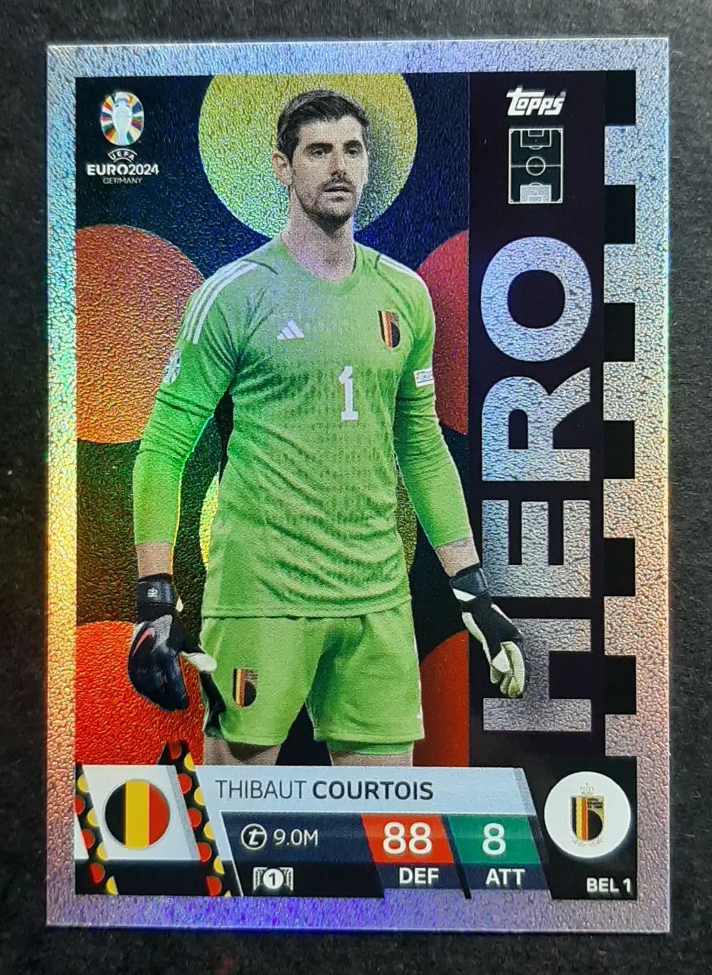 Картка Topps Thibaut Courtois / Тібо Куртуа Бельгія EURO ЄВРО 2024