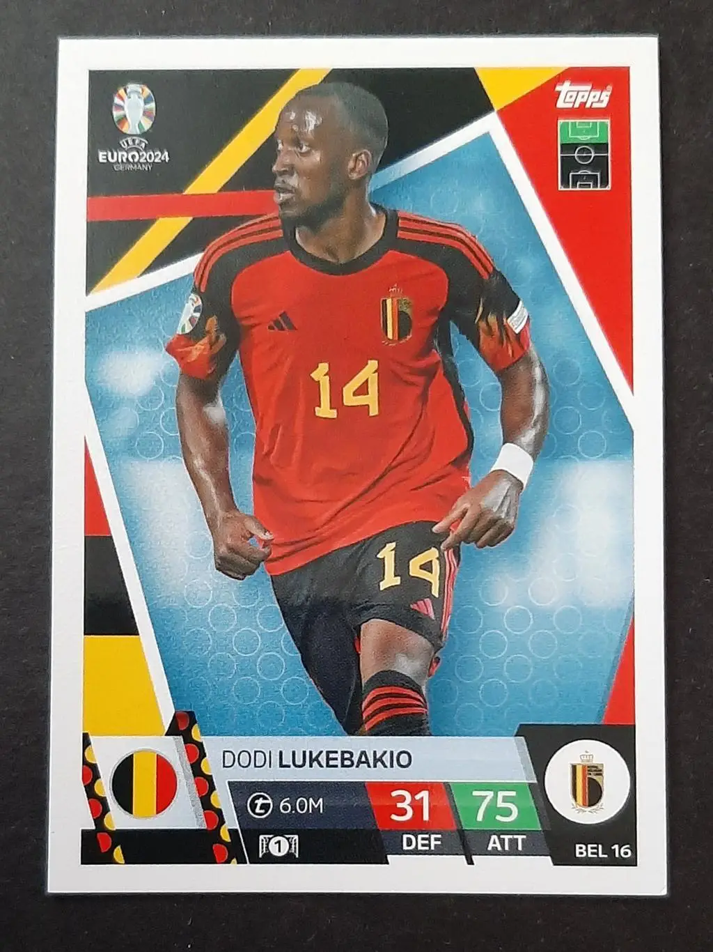 Картка Topps Dodi Lukebakio / Доді Лукебакіо Бельгія EURO ЄВРО 2024