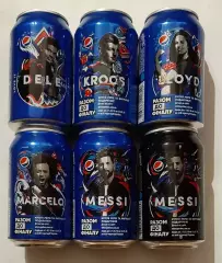 Баночки Pepsi Деле Аллі,Кроос,Ллойд,Марсело,Мессі(2шт) 6 шт. Ем.- 0,33 л.