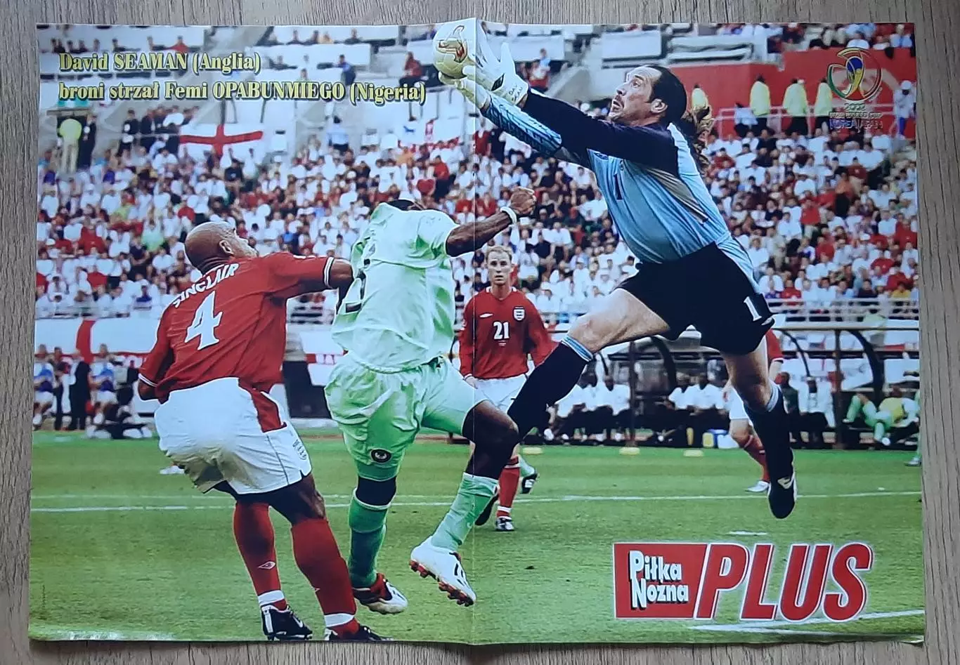 Постер двосторонній фрагменти матчу Нігерія - Англія з журналу Pilka Nozna 2002 1