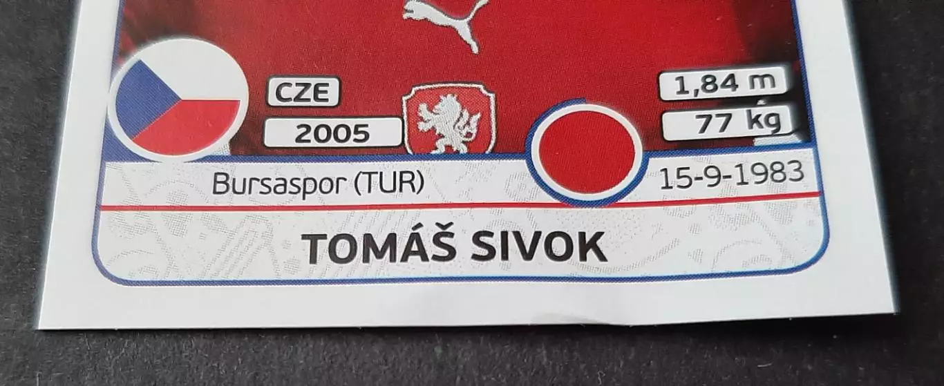Наклейка Panini Tomas Sivok #392 EURO 2016 2