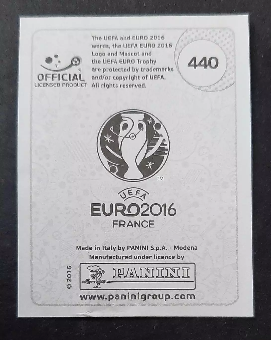 Наклейка Panini Domagoj Vida #440 EURO 2016 1