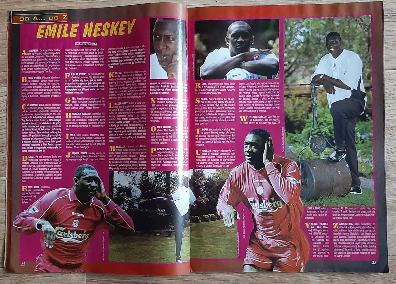 Журнал Pilka Nozna 2001 постер двосторонній Мендьєта / Елбер формат А2 3