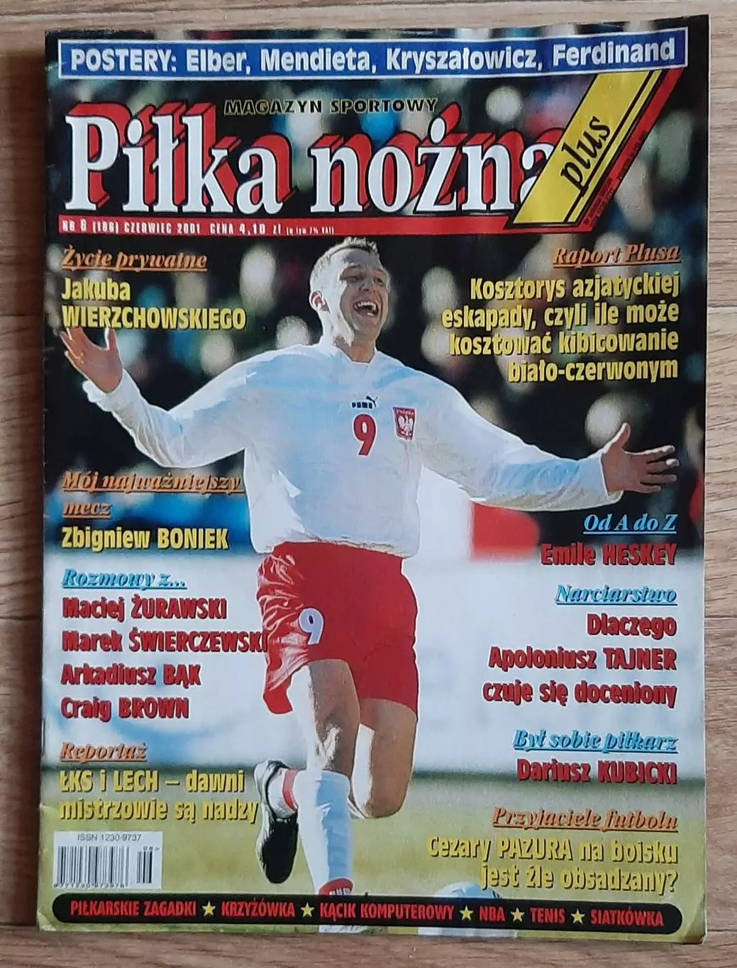 Журнал Pilka Nozna 2001 постер двосторонній Мендьєта / Елбер формат А2