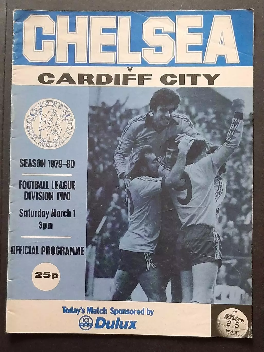 Chelsea /Челсі - Cardiff City/ Кардіфф Сіті 01.03.1980 Division 2.
