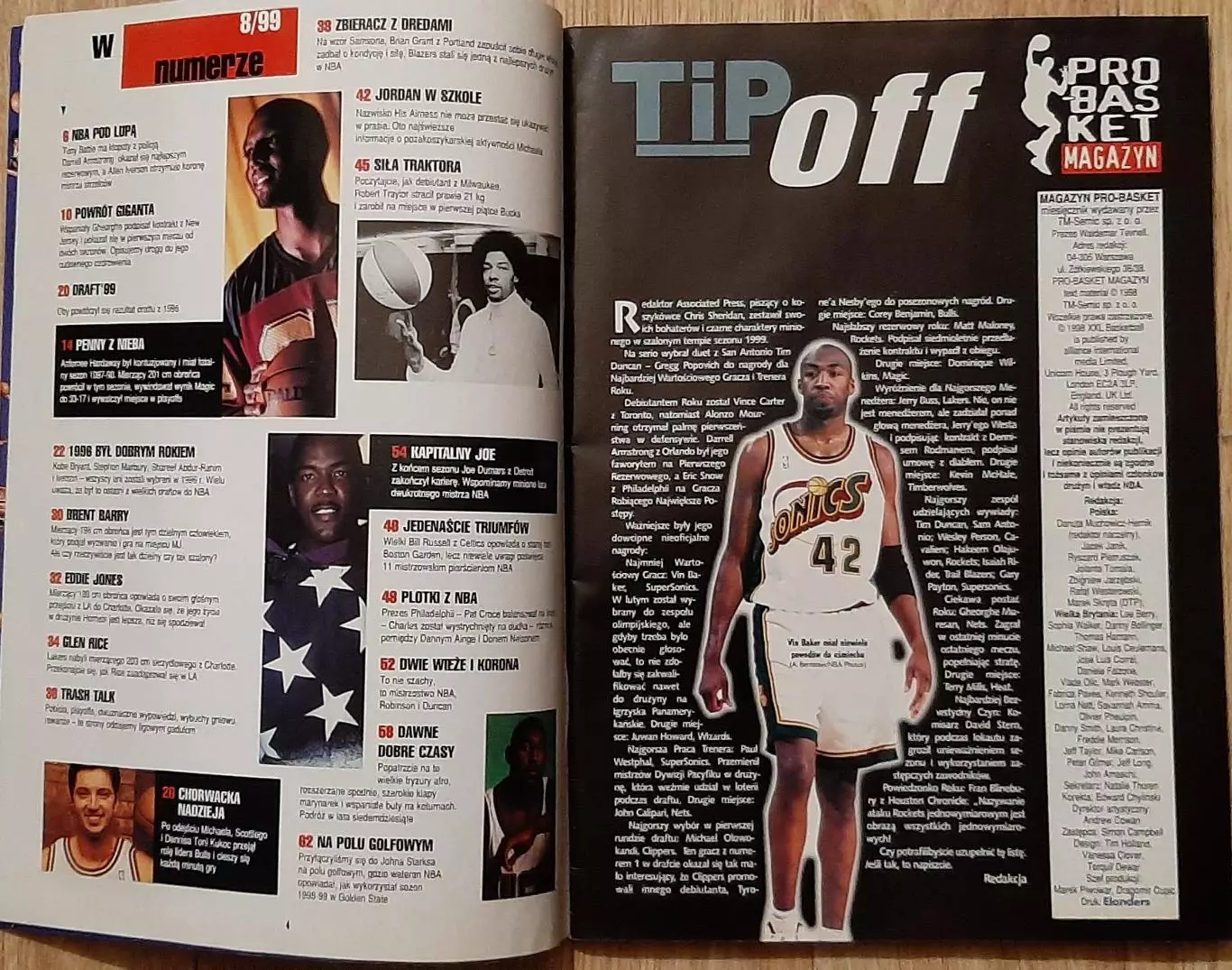 Журнал Probasket magazin #8 1999 Польща постери Кукоч,Анферні Гардевей 2