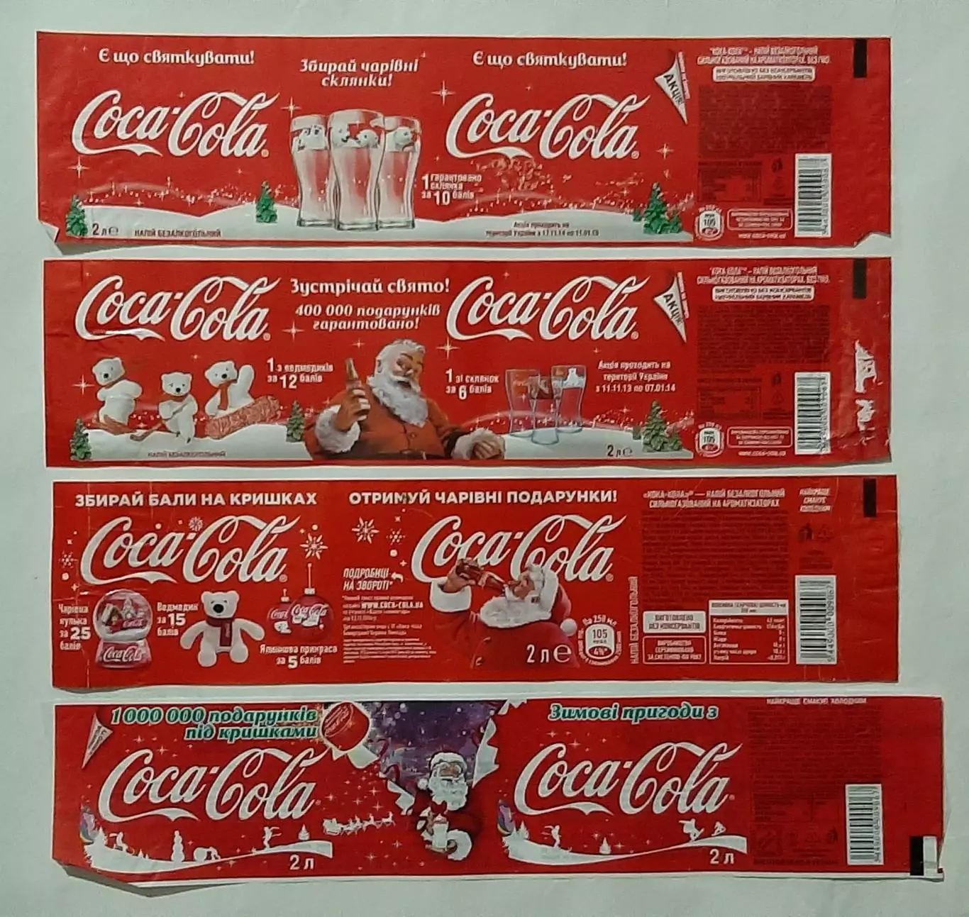 Етикетки Coca - Cola Новорічні 7 шт Ем.- 2 л.